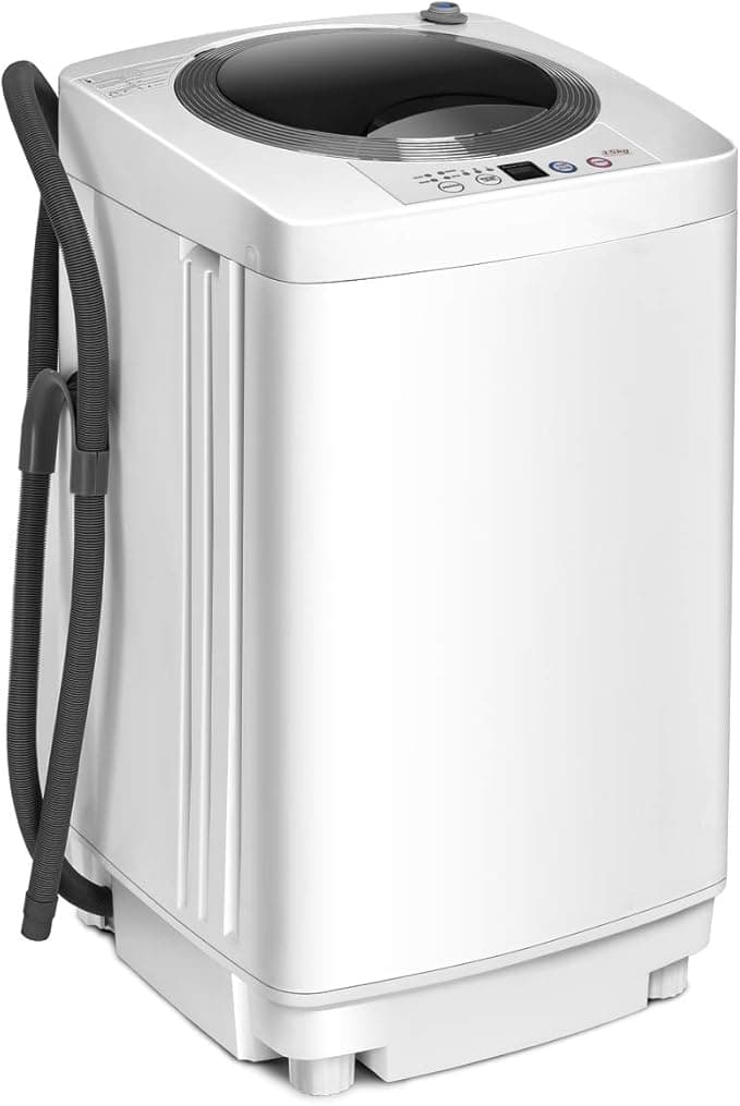 COSTWAY Pralka ładowana od góry, przenośna, w pełni automatyczna, kempingowa, z wirówką, 3,5 kg, oszczędna, 730 obr./min