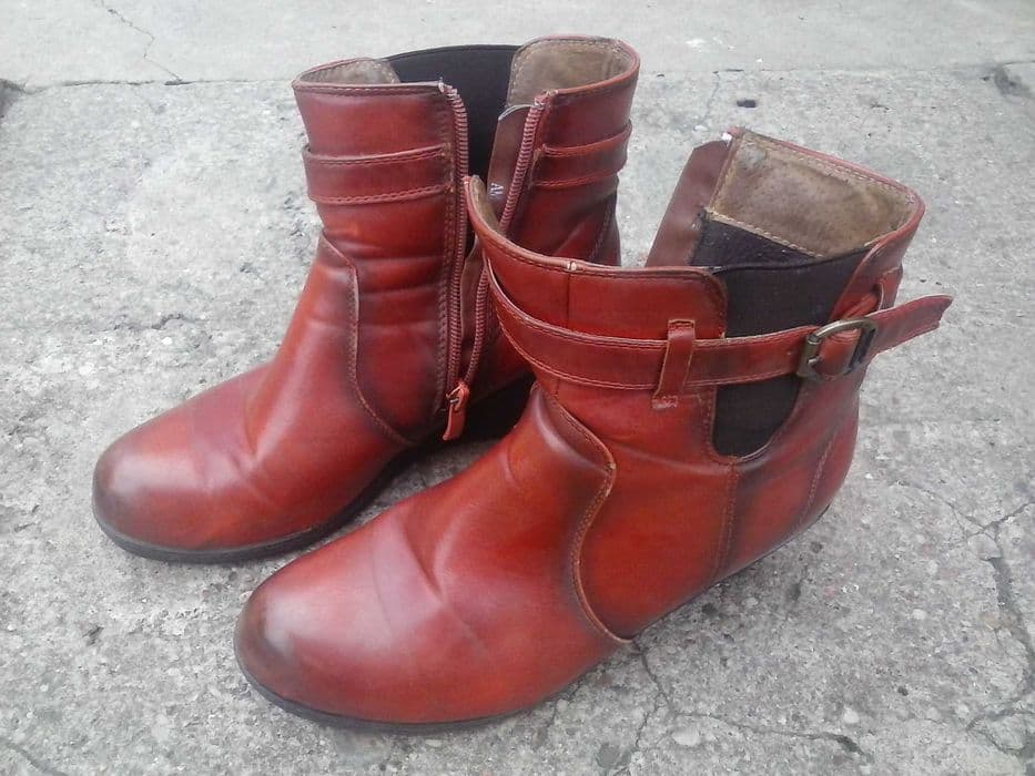 Kozaki damskie botki wiśniowe bordowe r. 38