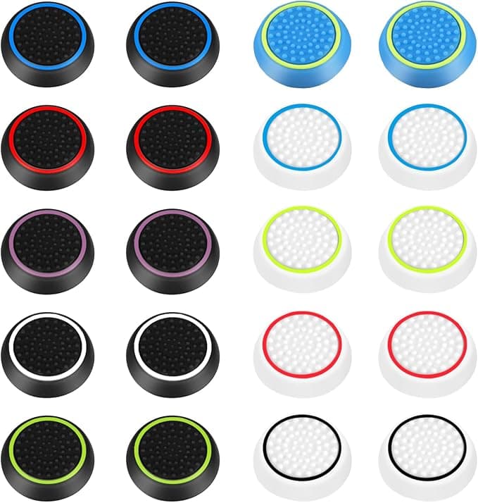 Nakładki na joystick, 20 sztuk silikonowych nakładek thumbstick grips na kontroler PS5
