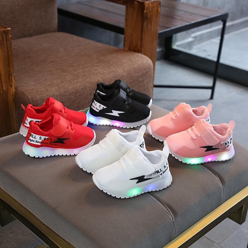 Modne buty dziecięce LED Mesh Light Chłopcy
