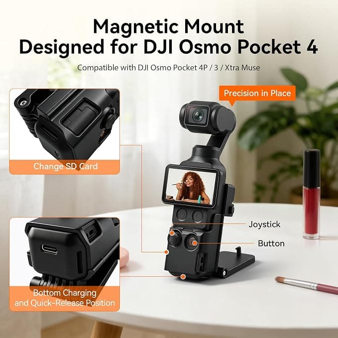 AMAZEAR Magnetyczny Uchwyt Montażowy dla DJI Osmo Pocket 4/3