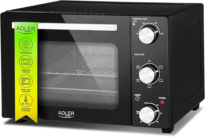 ADLER EUROPE AD 6024 Mini Piekarnik Elektryczny z termoobiegiem 22 Litry