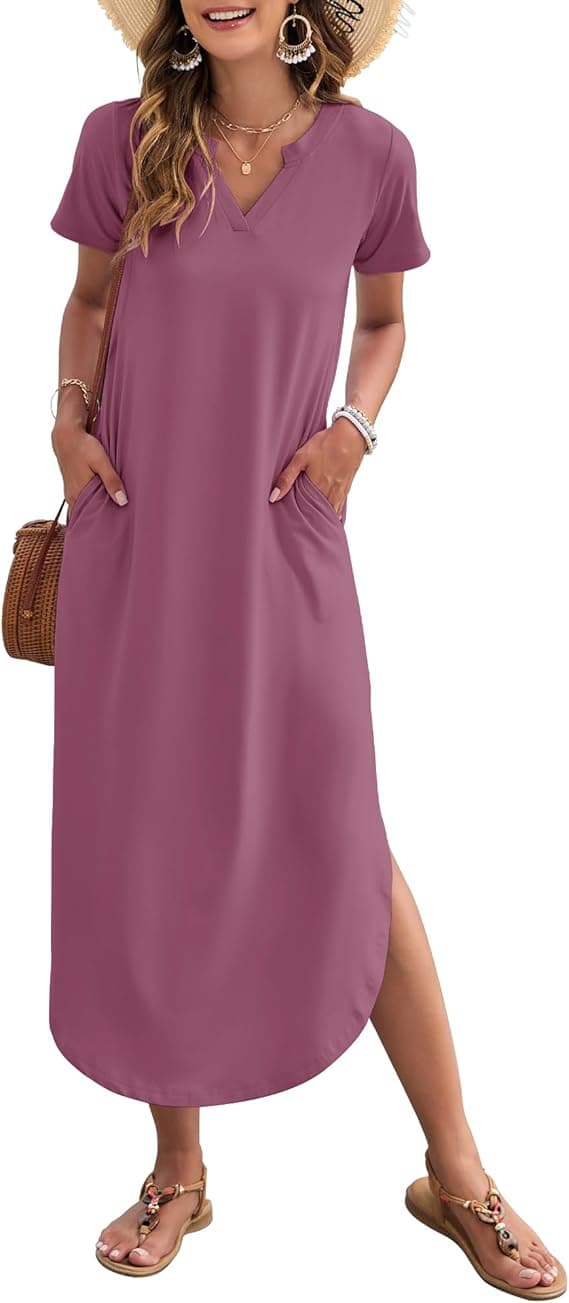 AUSELILY Damska letnia sukienka maxi