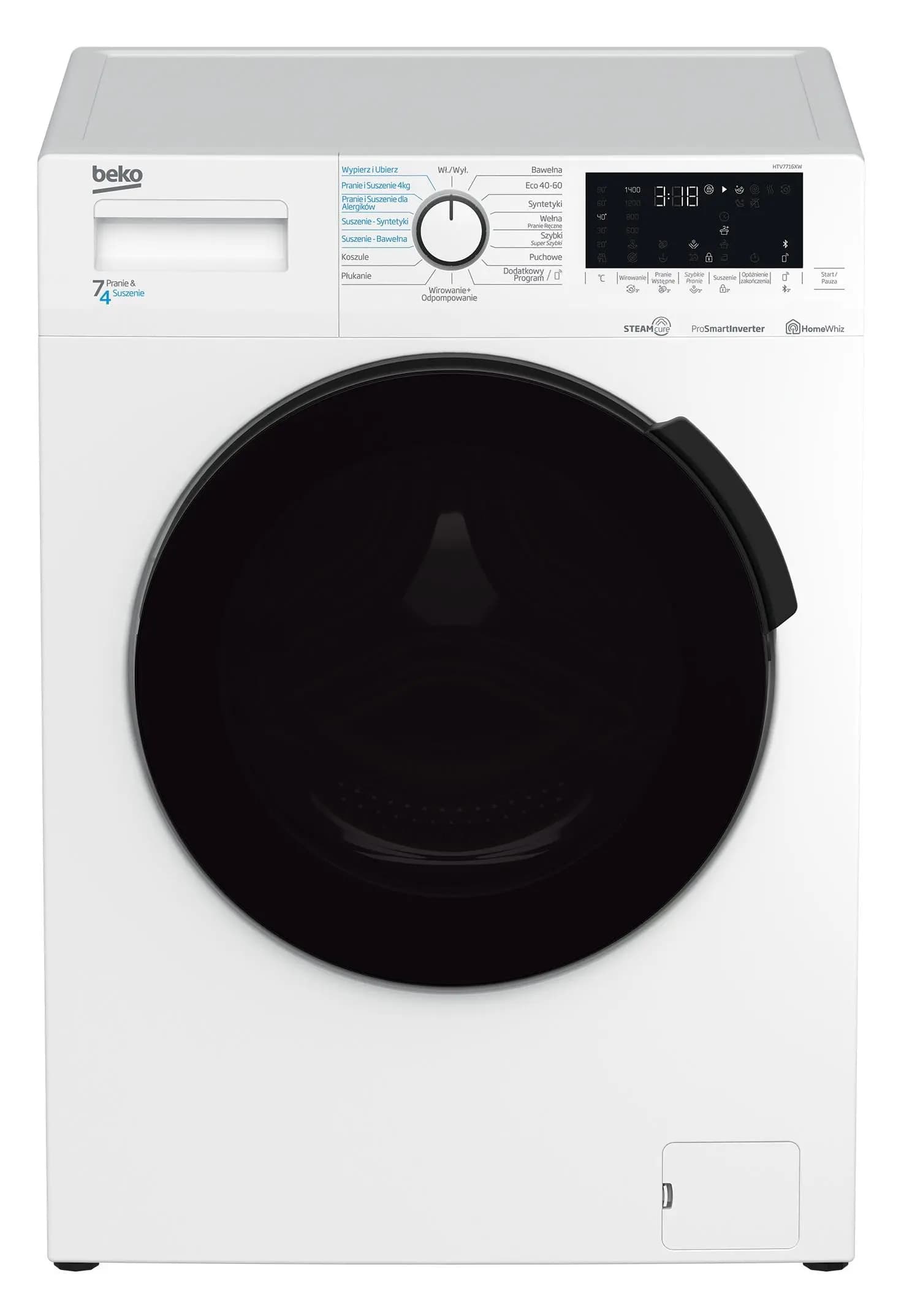 Pralko-suszarka Beko HTV7716XW SteamCure 45cm 7kg/4kg