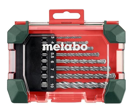 Metabo Kaseta z wiertłami do kamienia SP – 626706000 – do cegły, muru i kamienia naturalnego – 8-częściowa