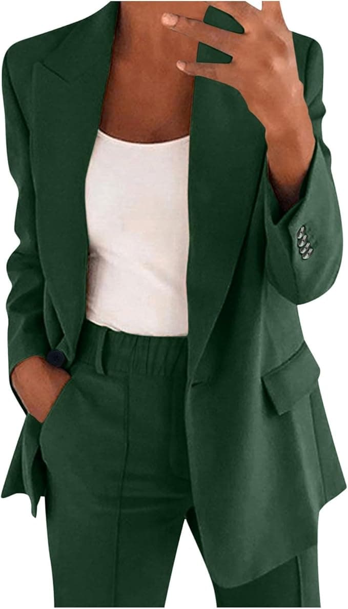 Spodnie damskie, sportowy, elegancki, biznesowy, zestaw 2-częściowy, slim fit, marynarka, spodnie dresowe dla kobiet, odświętny